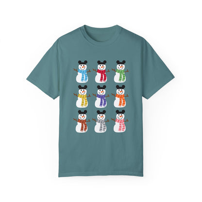 Colorful Snowmen Comfort Colors Tee