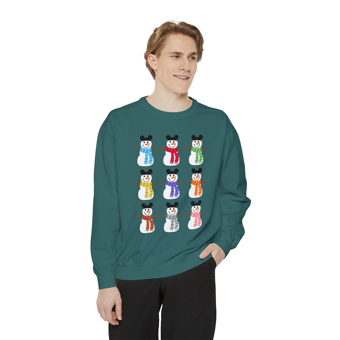 Colorful Snowmen Comfort Colors Crewneck