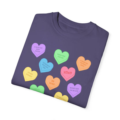 Conversation Hearts Comfort Colors Tee