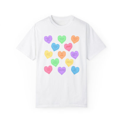 Conversation Hearts Comfort Colors Tee