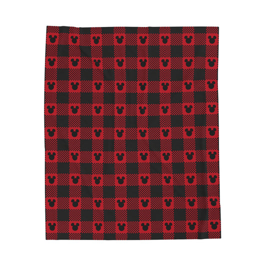 Plaid Mouse Velveteen Blanket