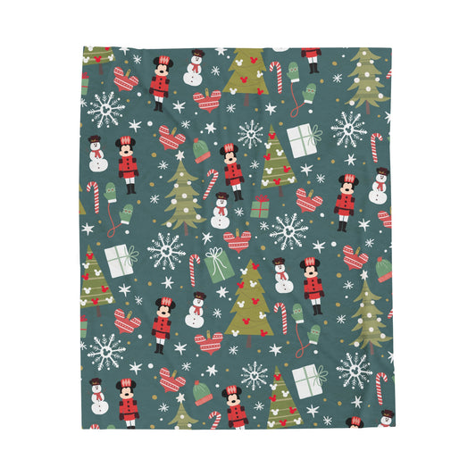 Nutcracker Christmas Velveteen Blanket