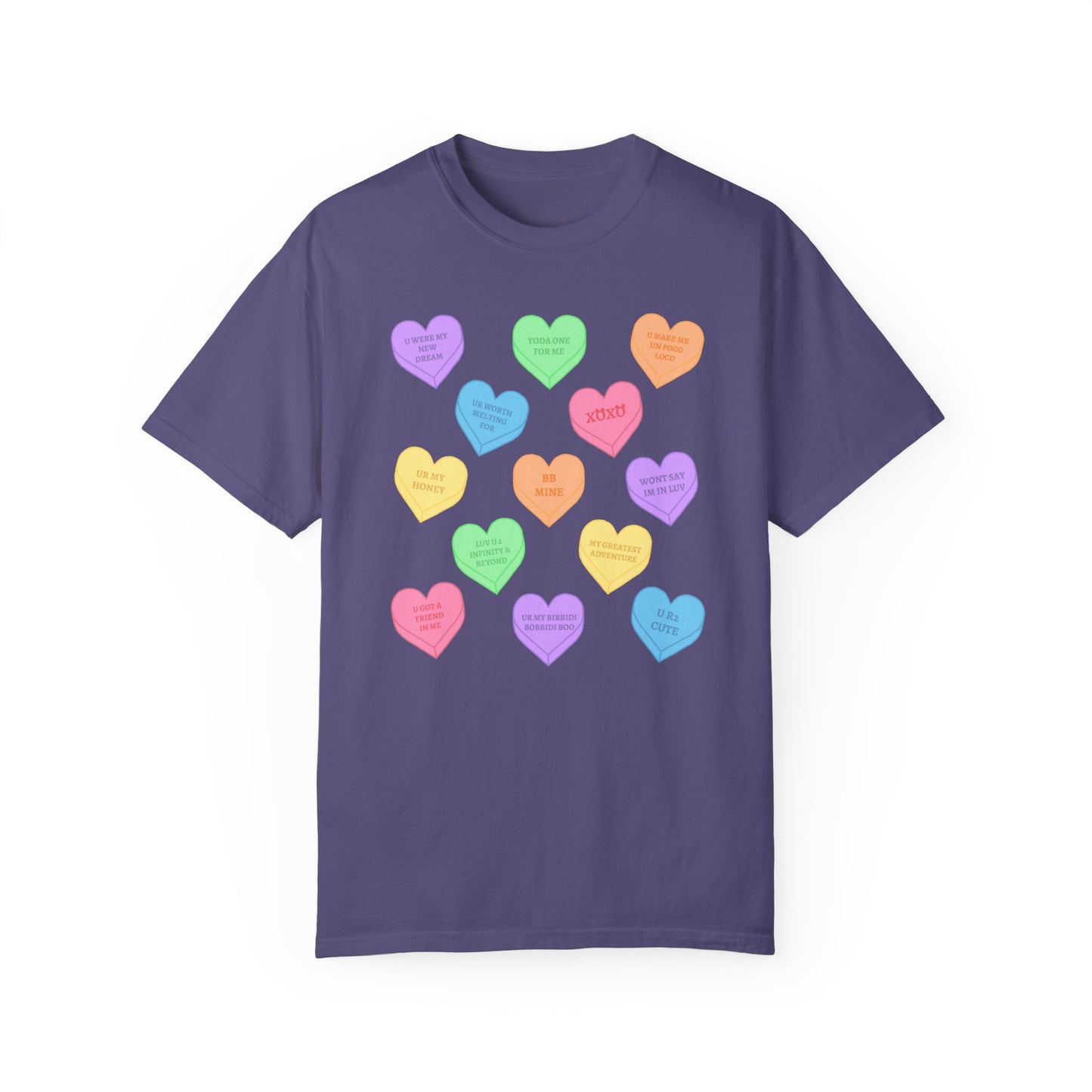 Conversation Hearts Comfort Colors Tee