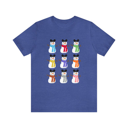 Colorful Snowmen Unisex Tee