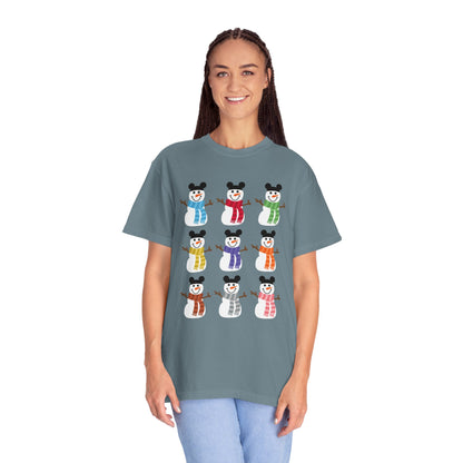 Colorful Snowmen Comfort Colors Tee