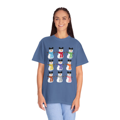 Colorful Snowmen Comfort Colors Tee