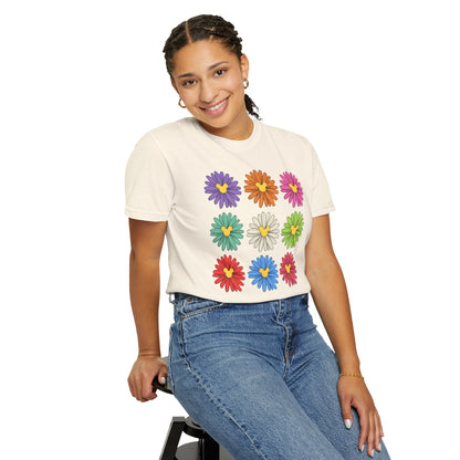 Colorful Flowers Comfort Colors Tee