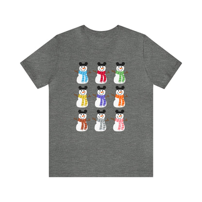 Colorful Snowmen Unisex Tee