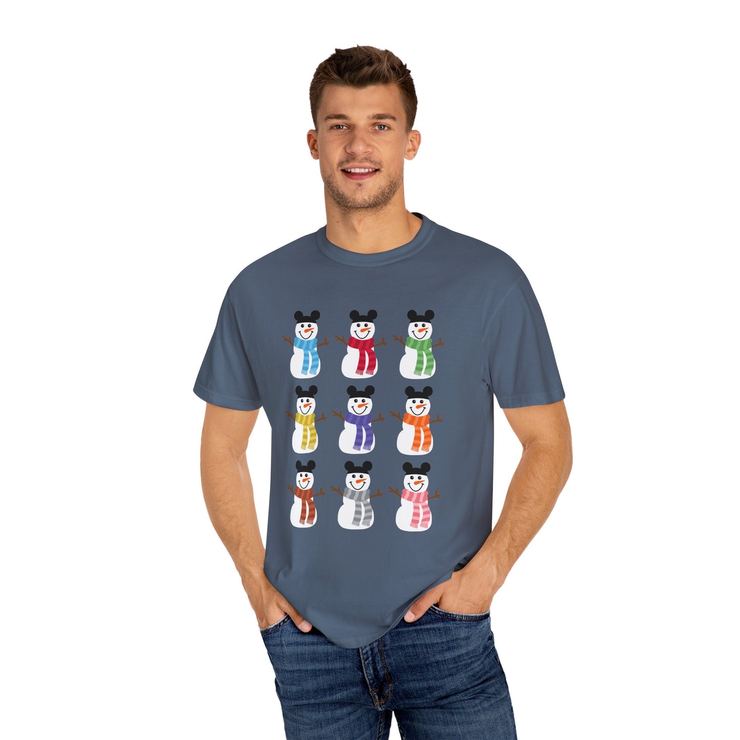 Colorful Snowmen Comfort Colors Tee