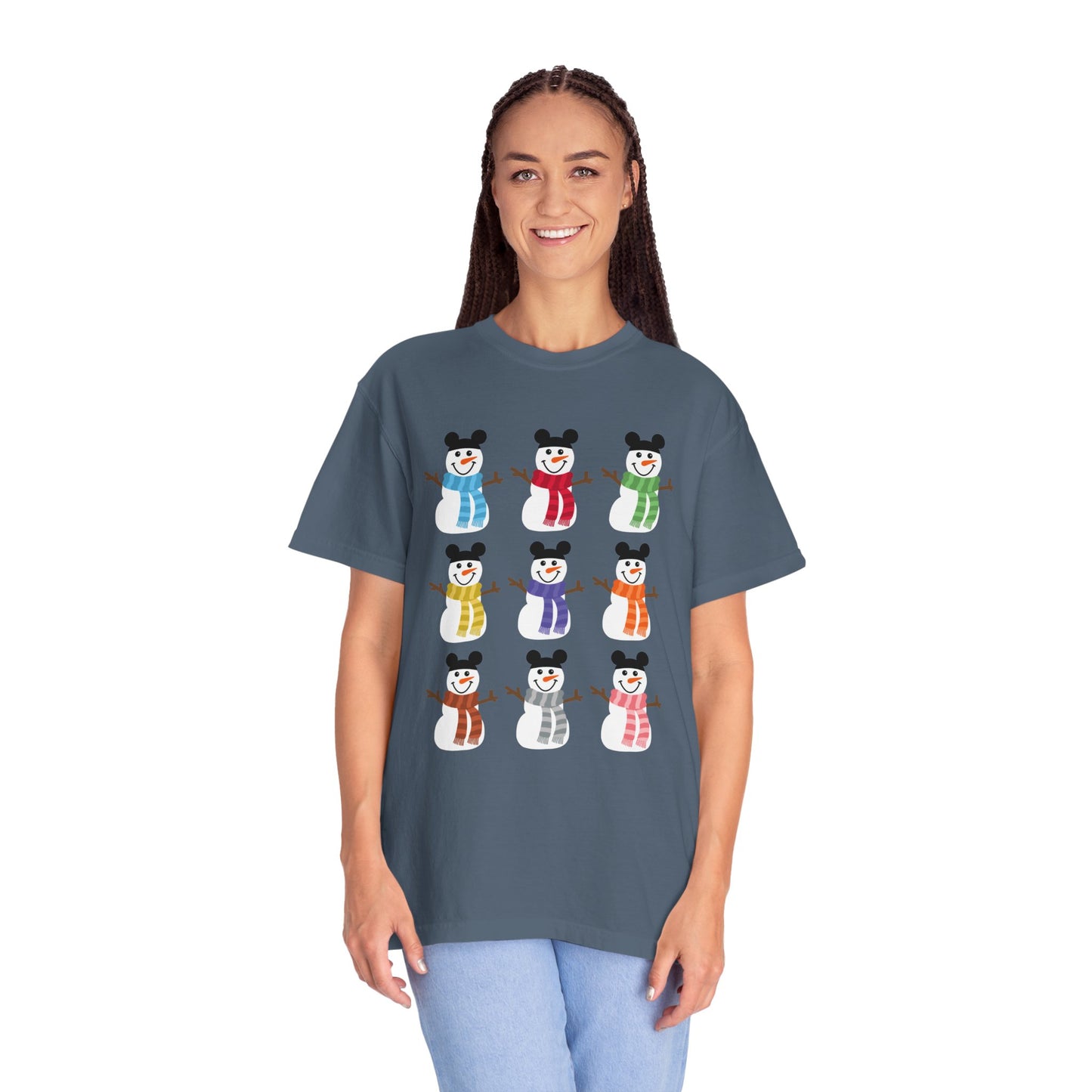 Colorful Snowmen Comfort Colors Tee