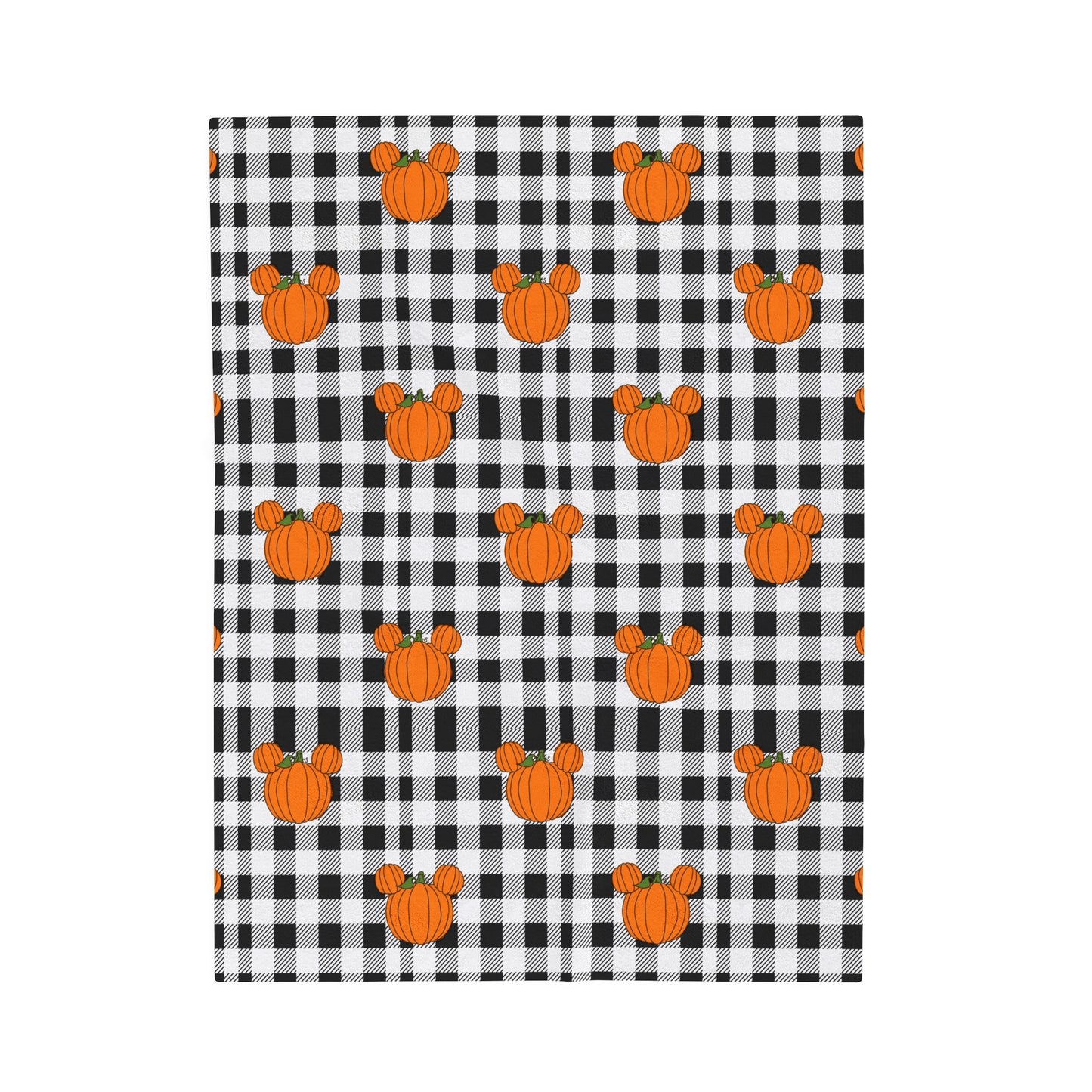 Pumpkin Plaid Velveteen Blanket