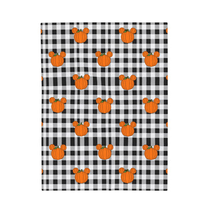 Pumpkin Plaid Velveteen Blanket