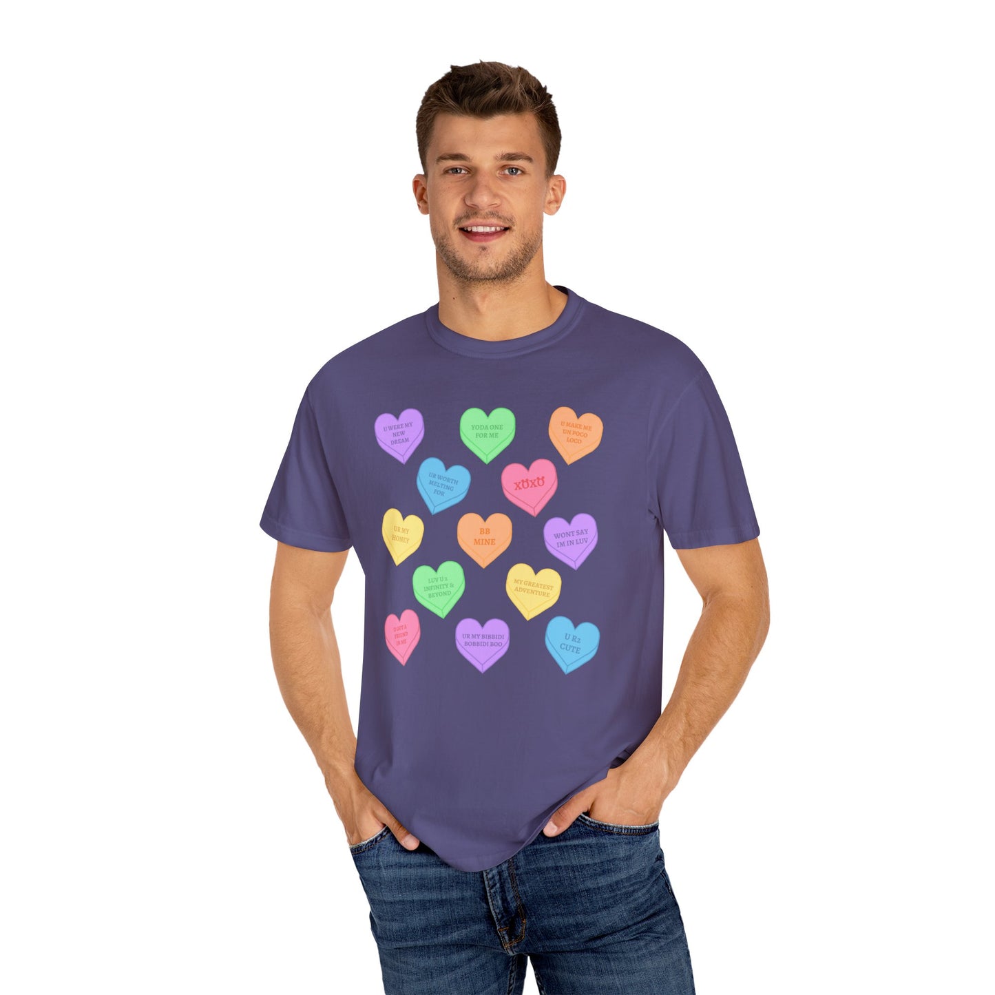 Conversation Hearts Comfort Colors Tee