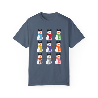 Colorful Snowmen Comfort Colors Tee