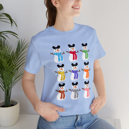 Colorful Snowmen Unisex Tee