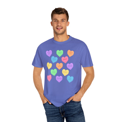 Conversation Hearts Comfort Colors Tee