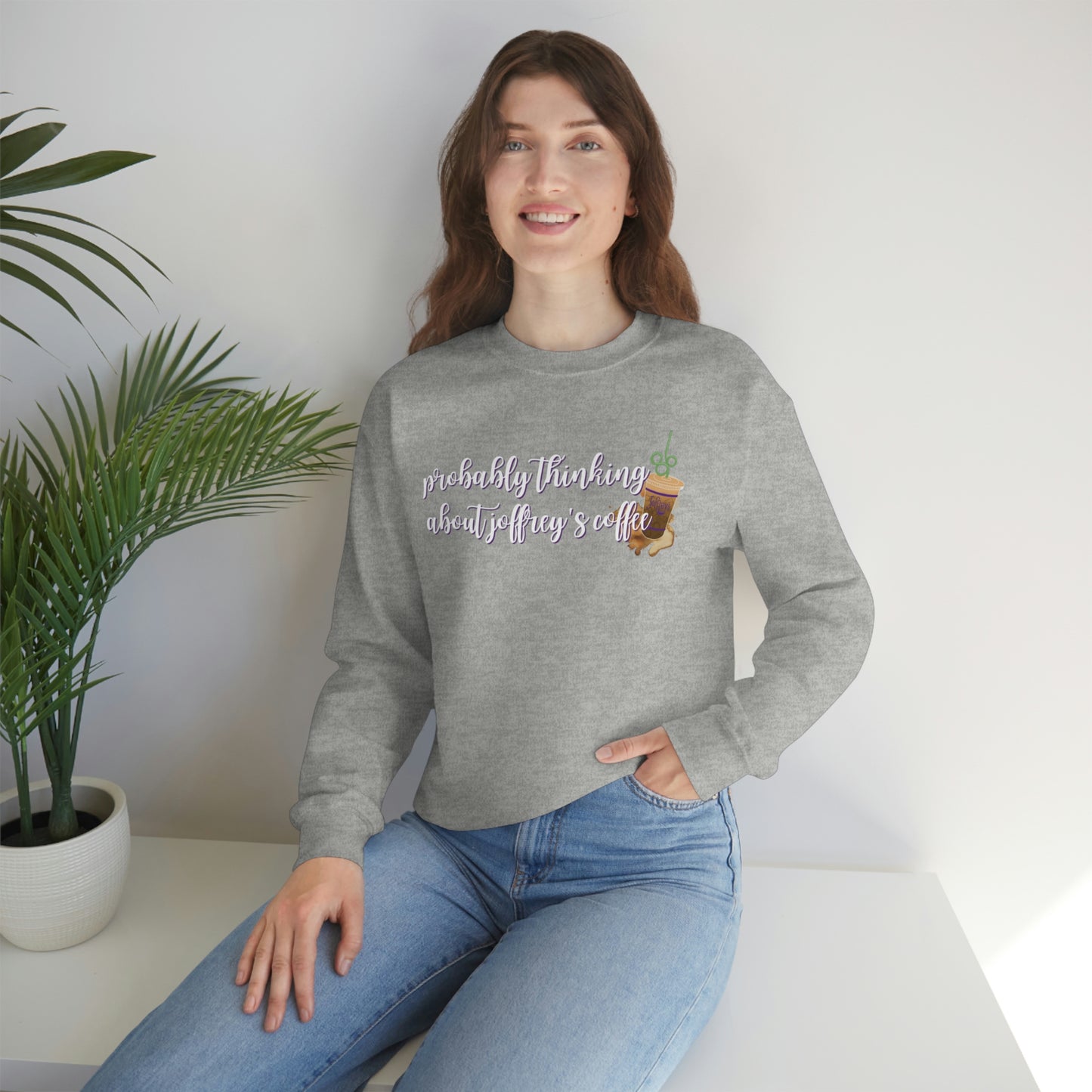 Thinking About Coffee Unisex Crewneck